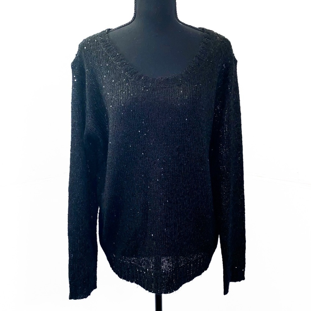 i jeans by BUFFALO Black Sequined Sweater Size XL
